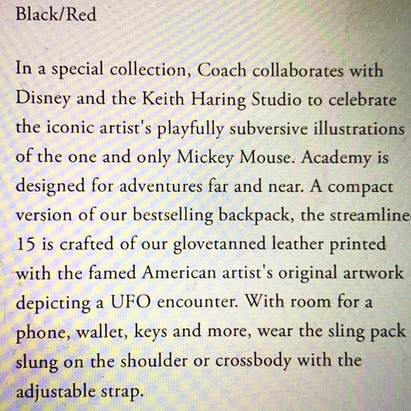 Coach Disney Keith Haring backpack crossbody bag BRAND NEW LIMITED EDITION - Picture 12 of 15